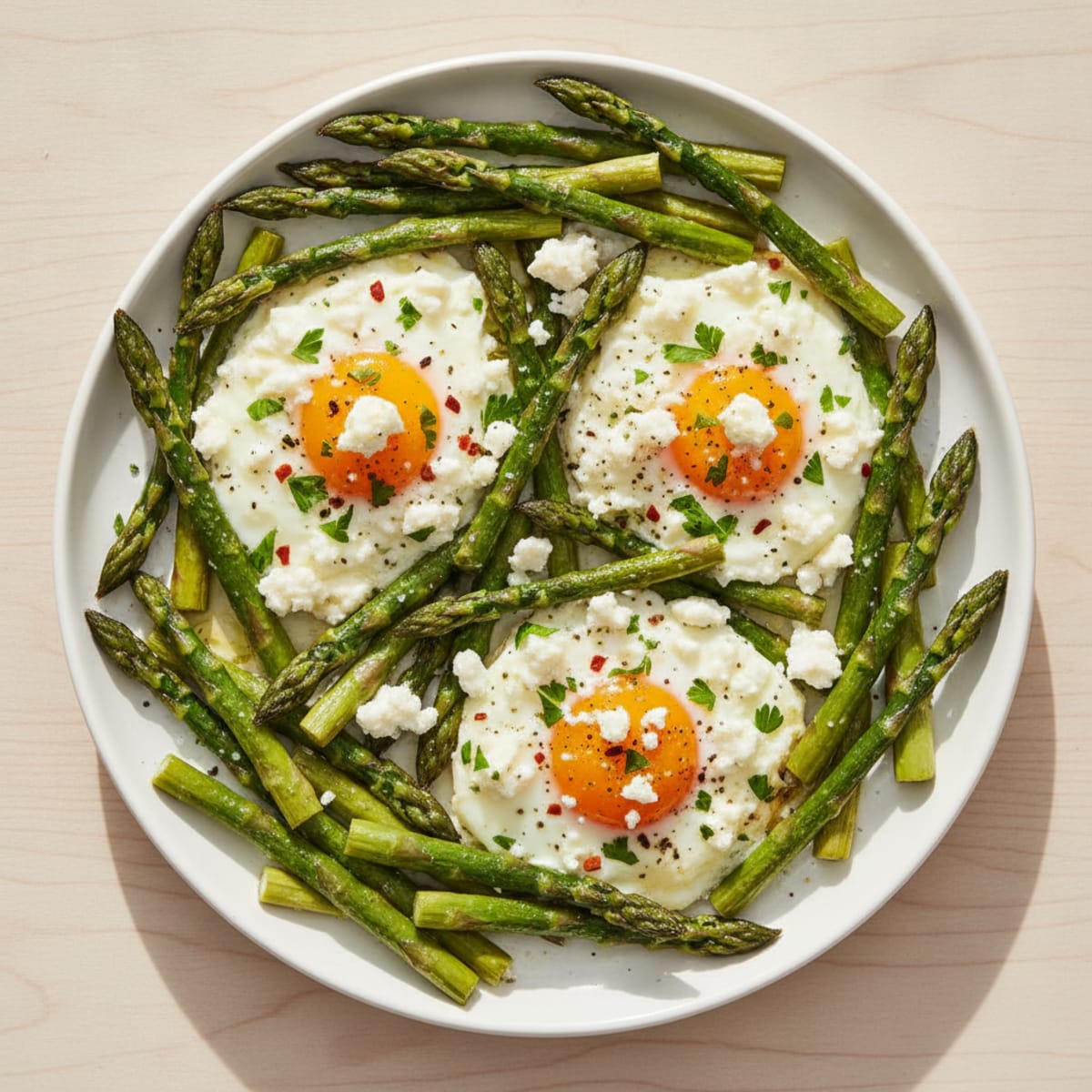 Baked Eggs with Roasted Asparagus