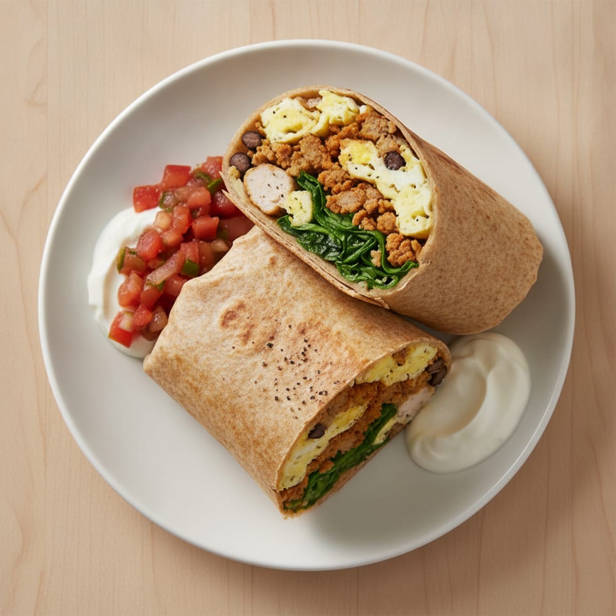 Loaded Breakfast Burrito with Salsa