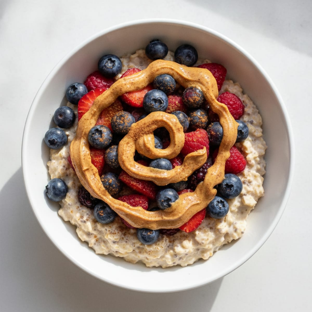 Creamy Berry-Nut High Protein Overnight Oats