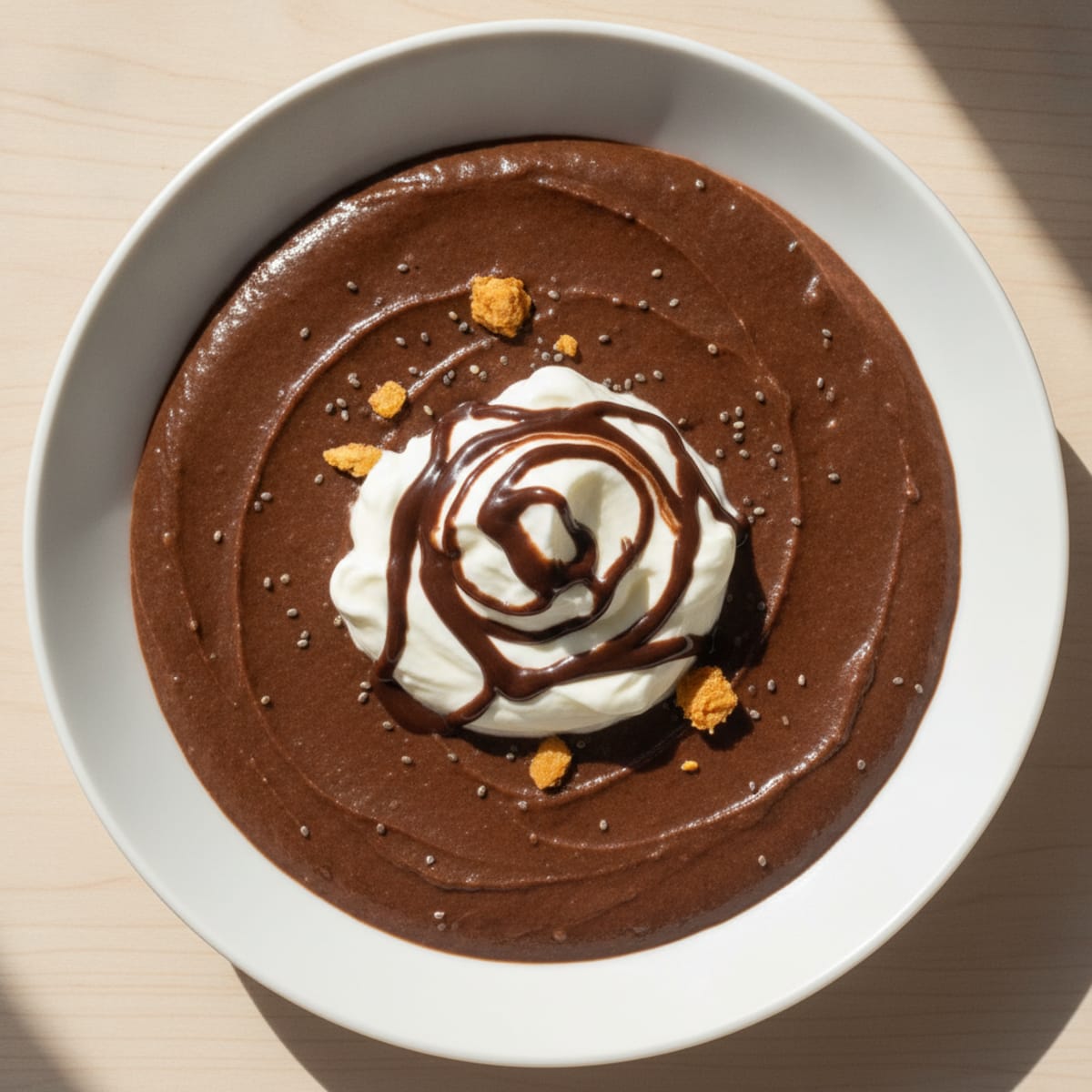 Silky Chocolate Protein Pudding with Almond Butter