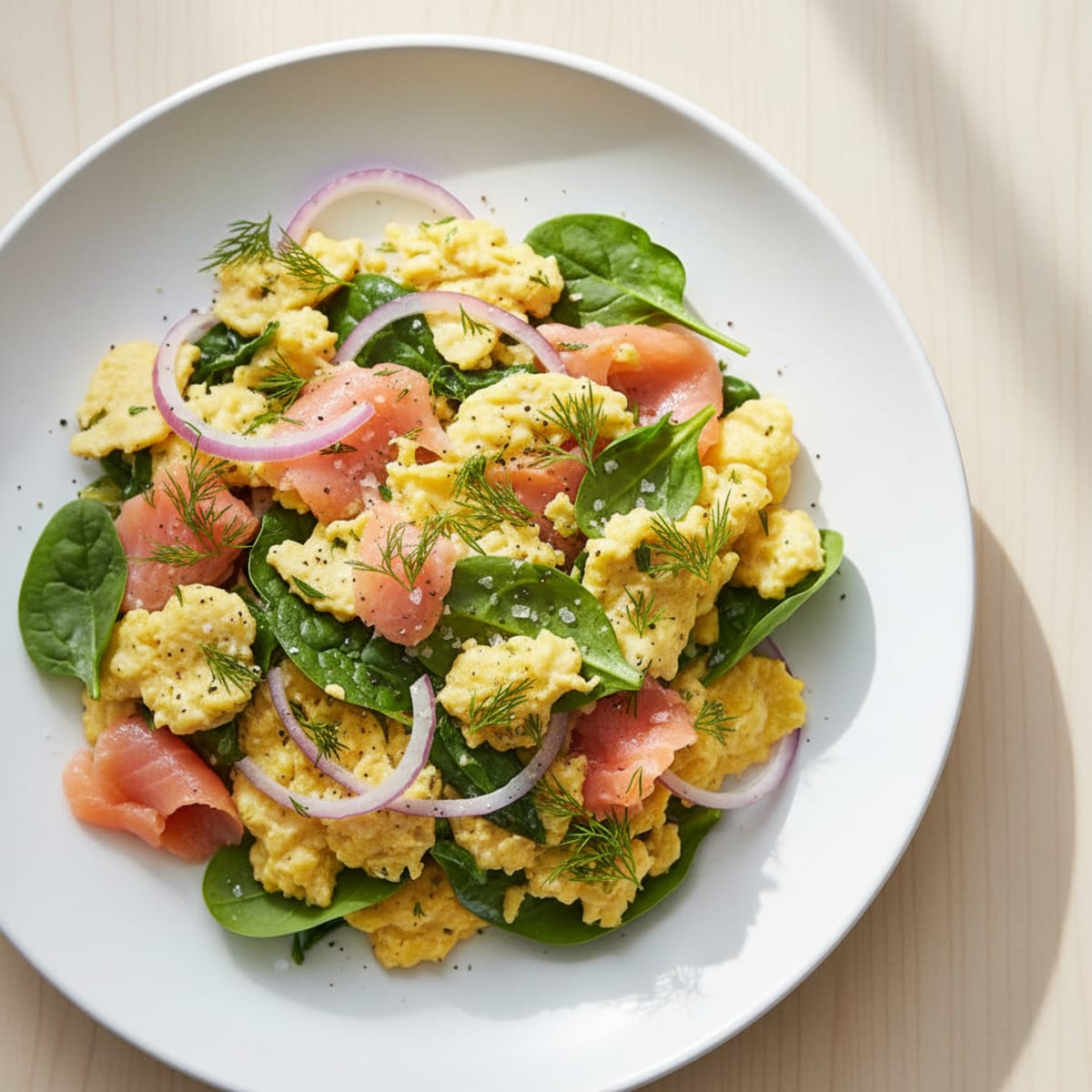 Smoked Salmon Scramble with Dill