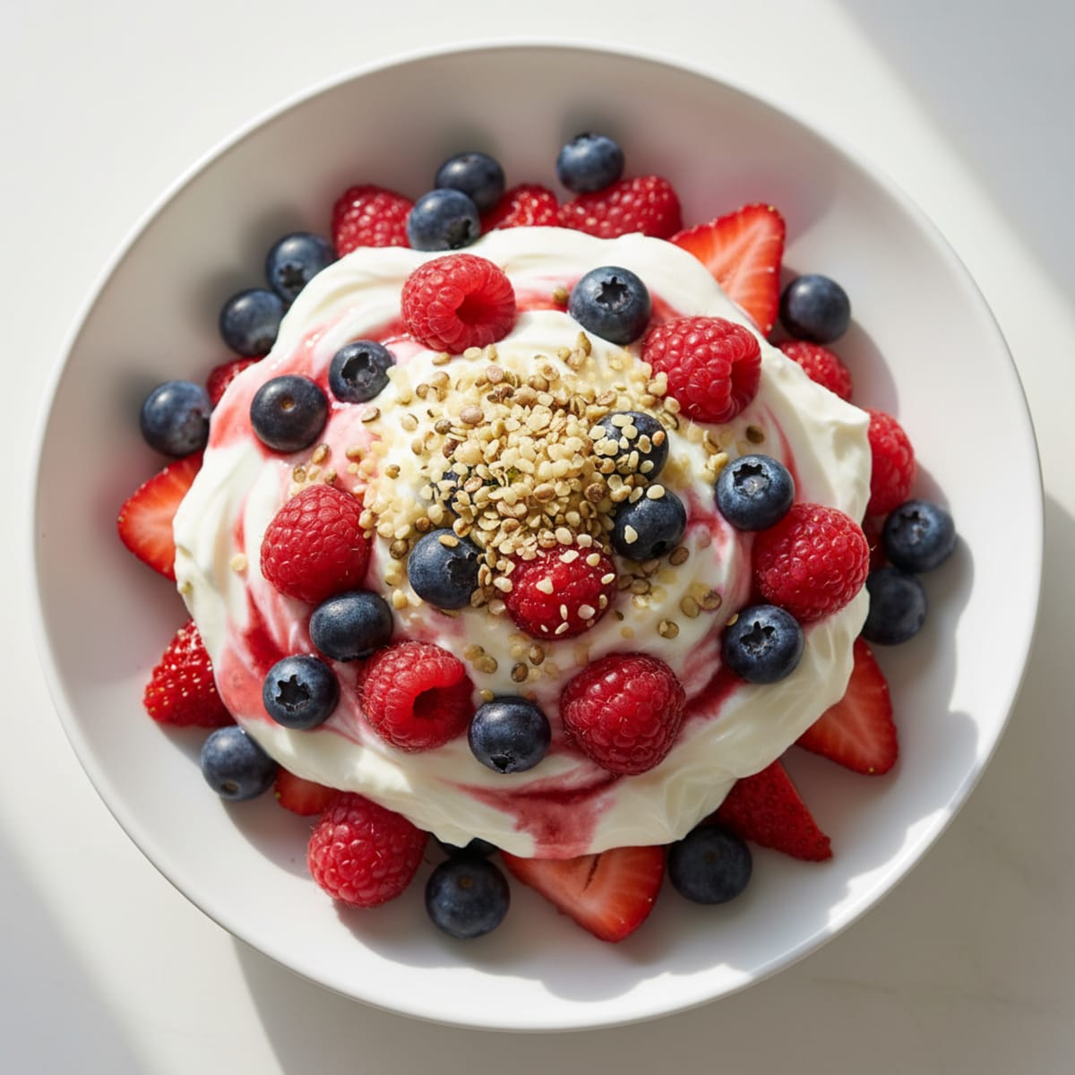 Silky Greek Yogurt Protein Parfait with Mixed Berries