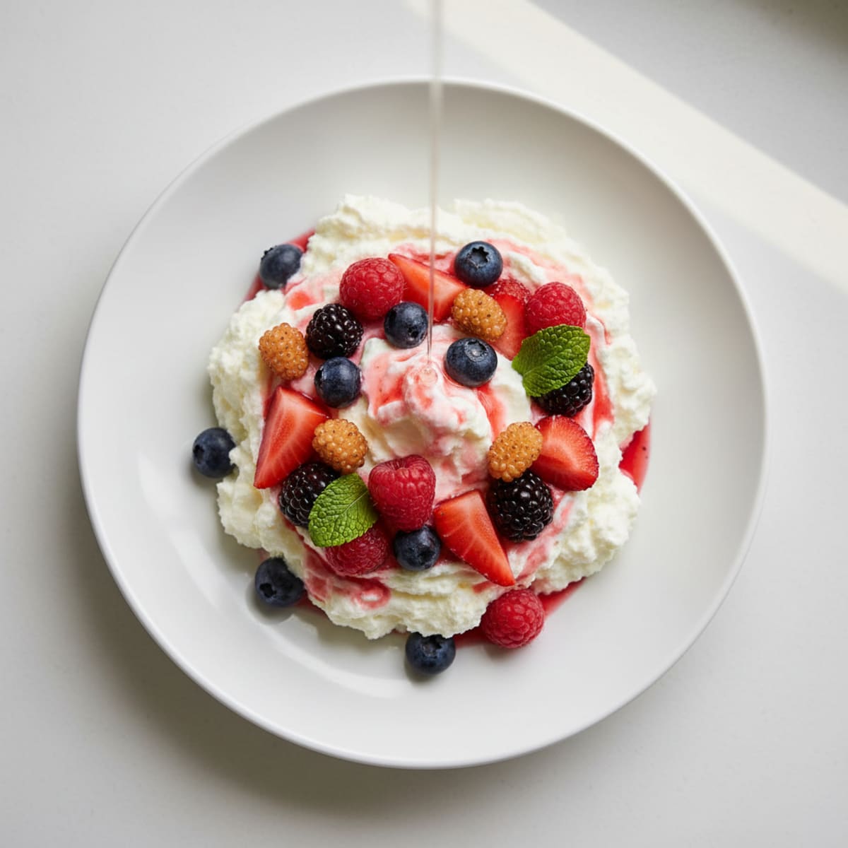 Greek Yogurt Protein Mousse with Mixed Berries