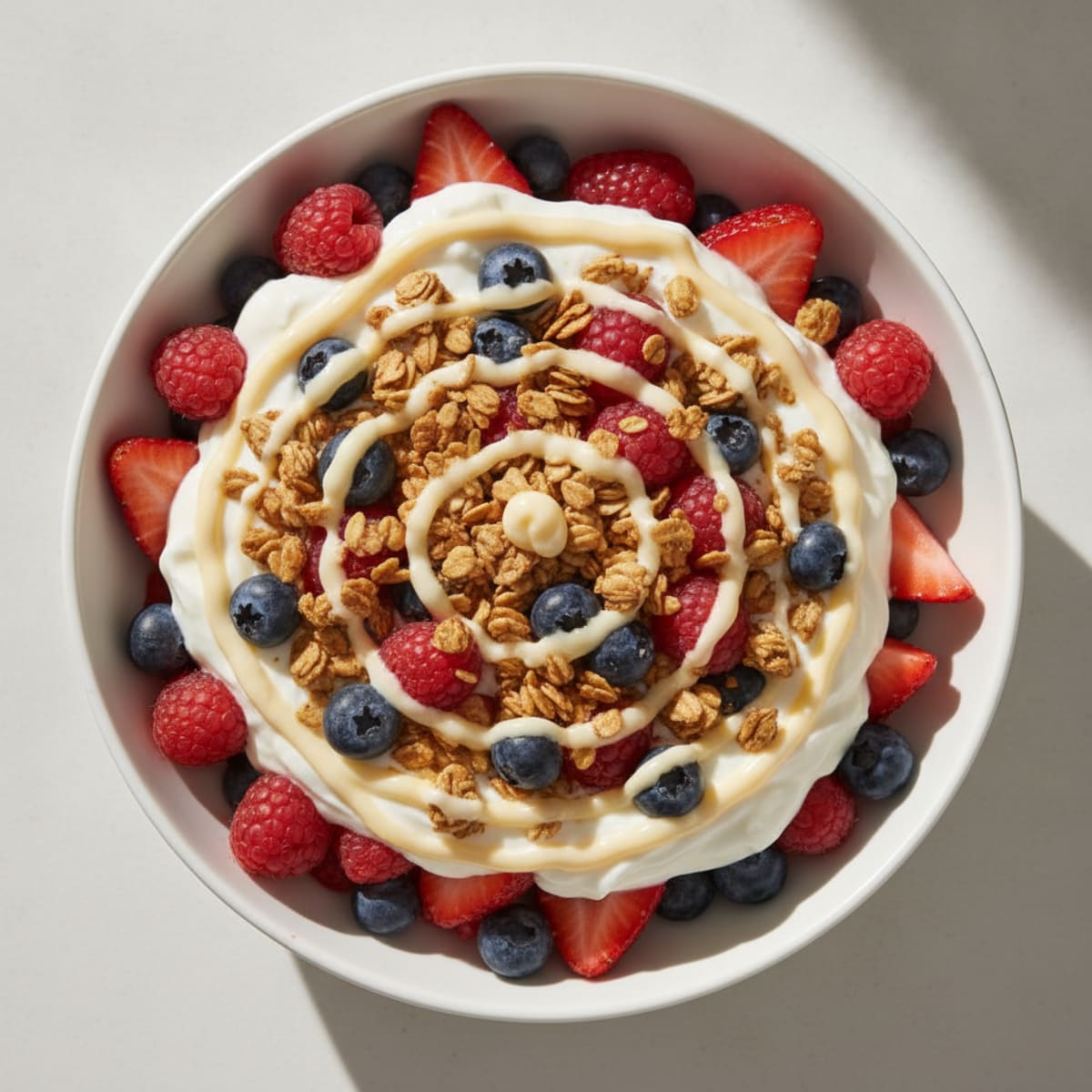 Vanilla Greek Yogurt Parfait with Protein Powder and Fresh Berries