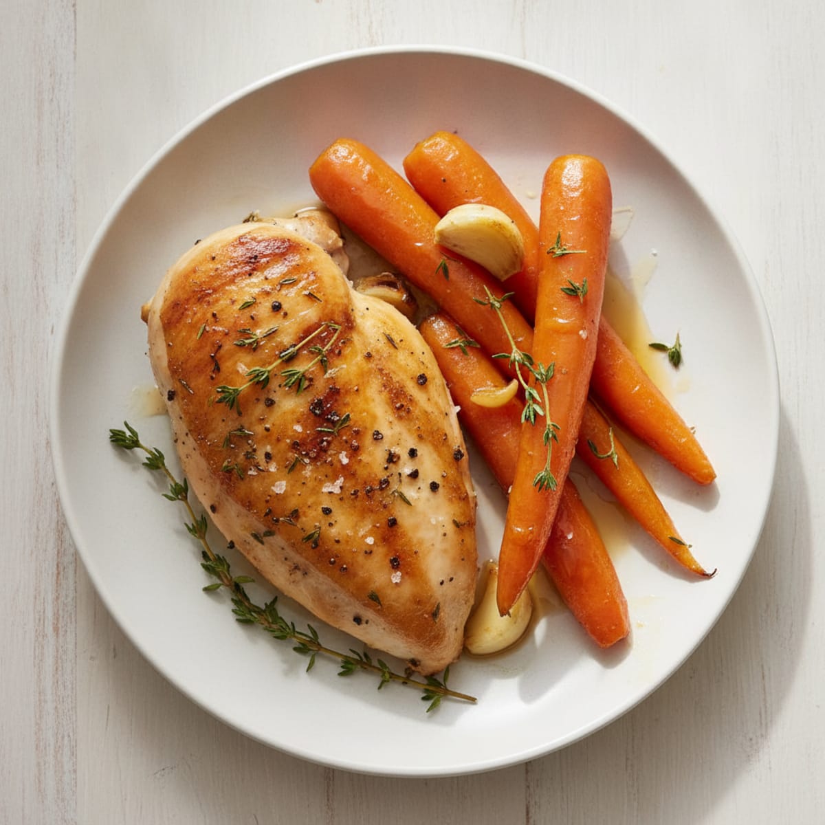 Roasted Chicken with Honey-Glazed Carrots