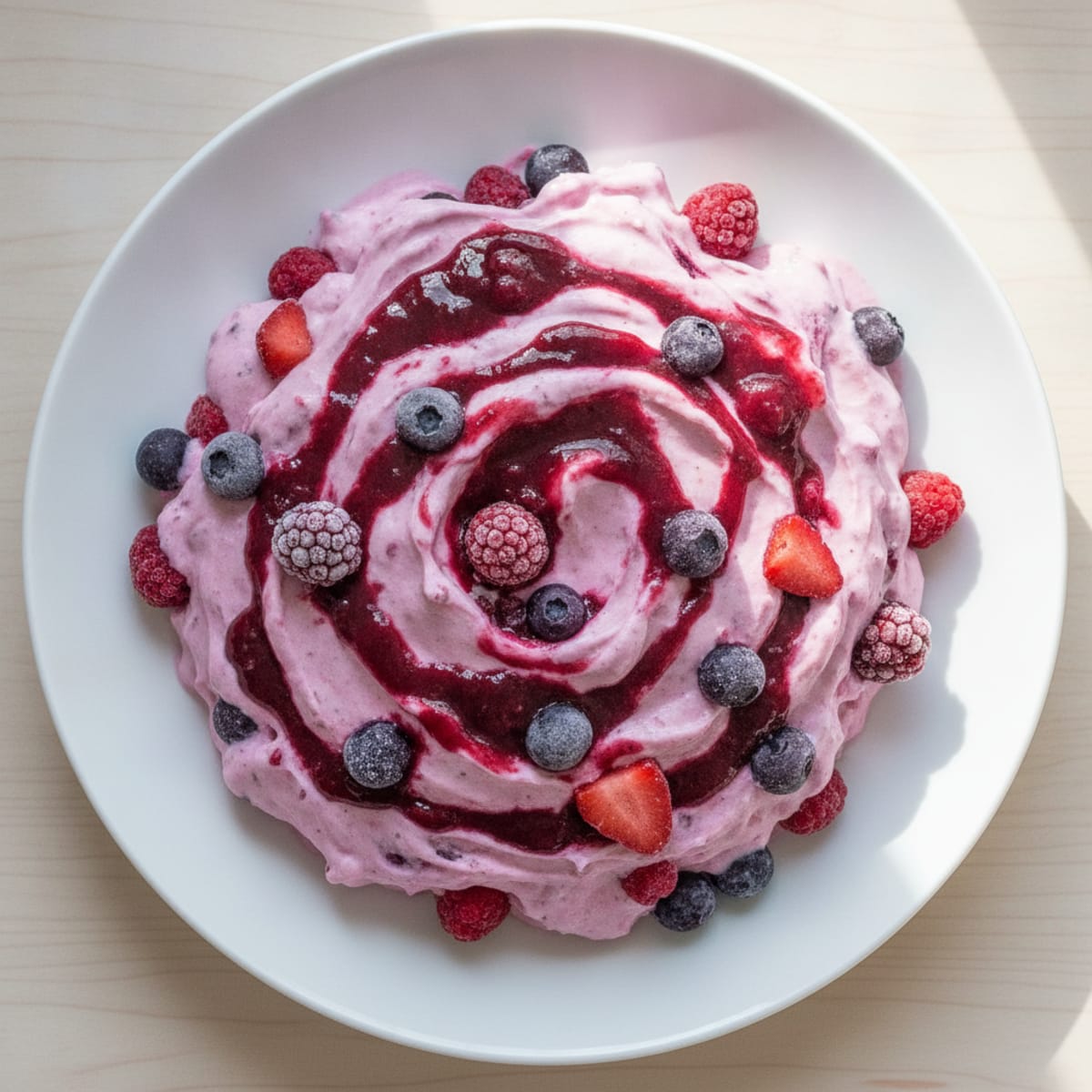Frozen Berry Swirl Protein Ice Cream