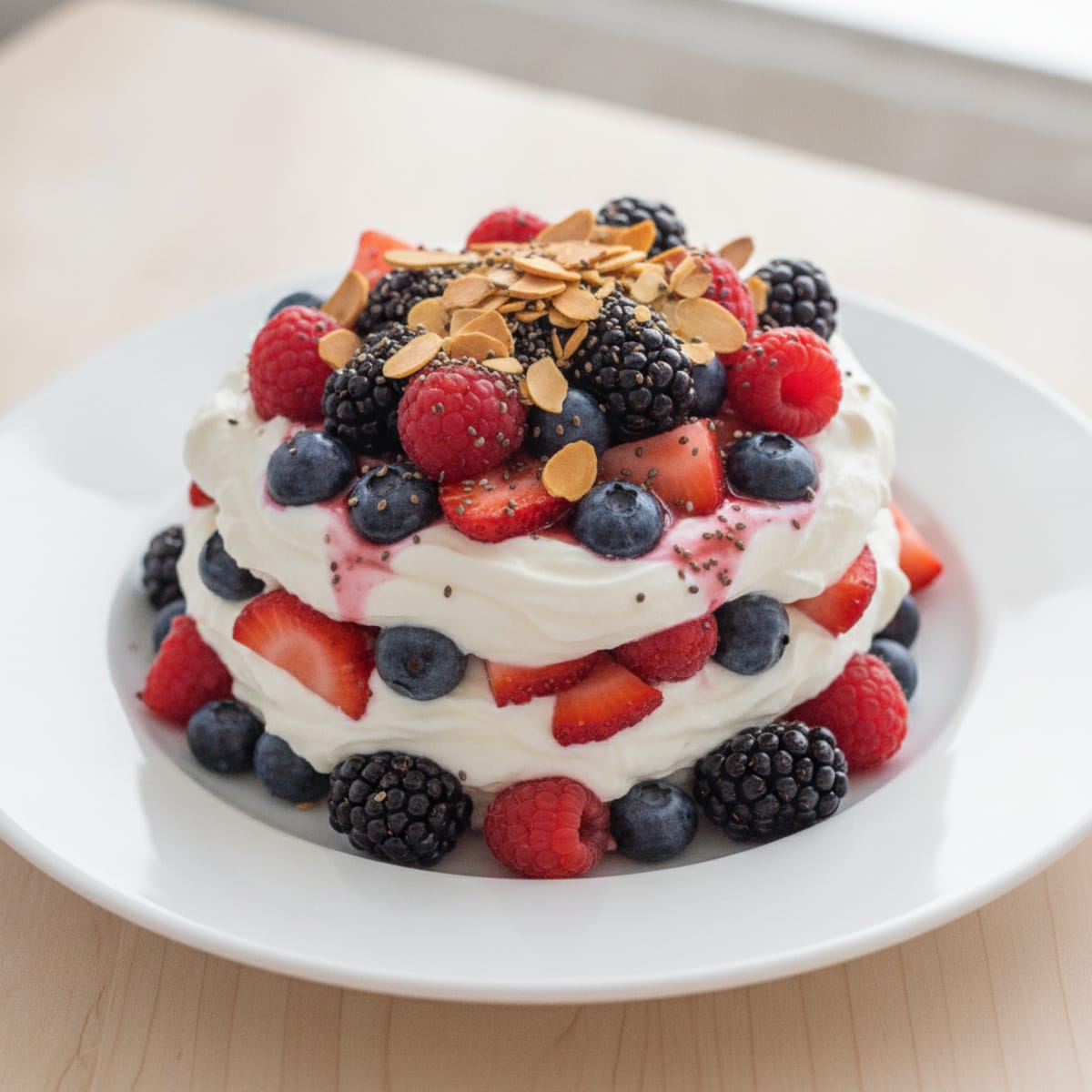 Greek Yogurt Protein Parfait with Mixed Berries