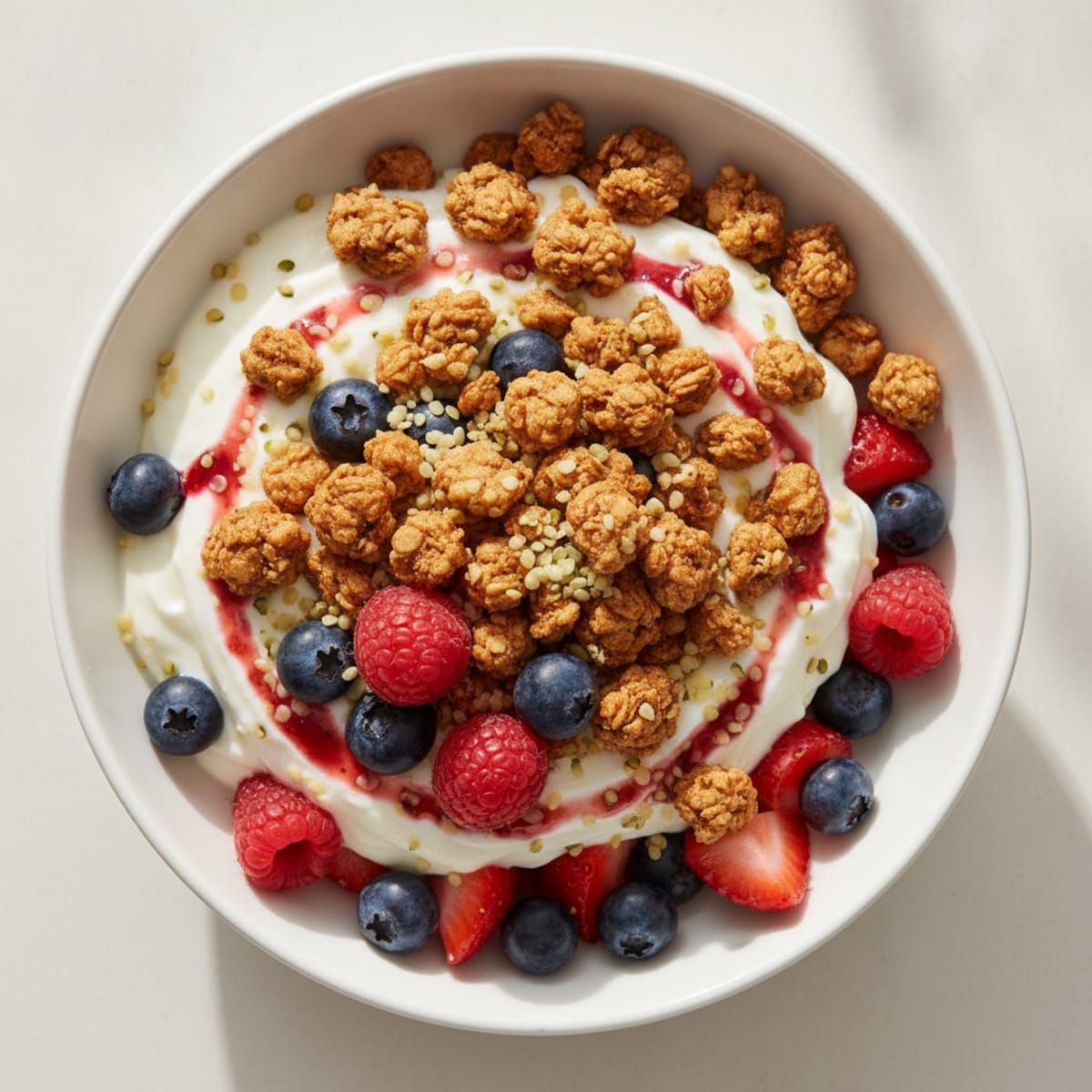 Creamy Greek Yogurt Parfait with Mixed Berries and Protein Granola