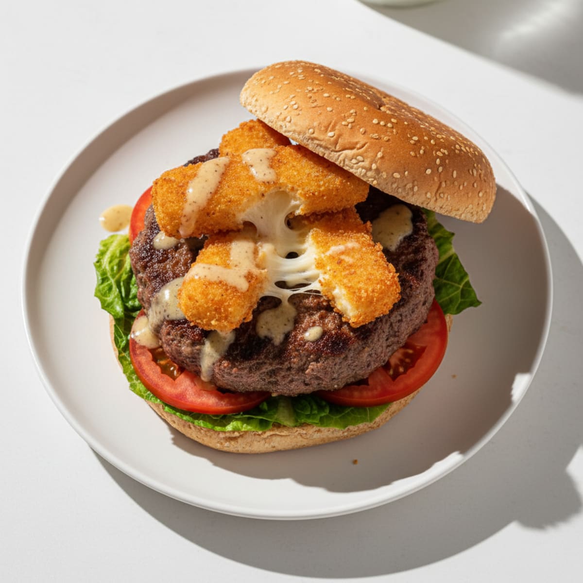 Mozzarella Stick Beef Burger