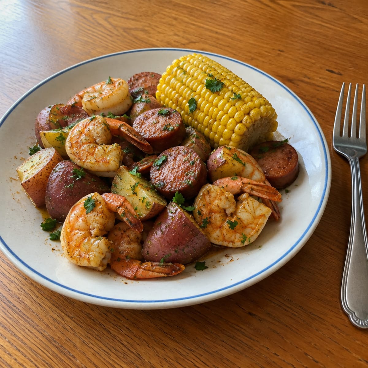 Classic shrimp boil with sausage