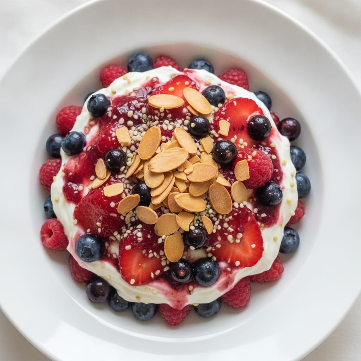 Greek Yogurt Protein Parfait with Mixed Berries