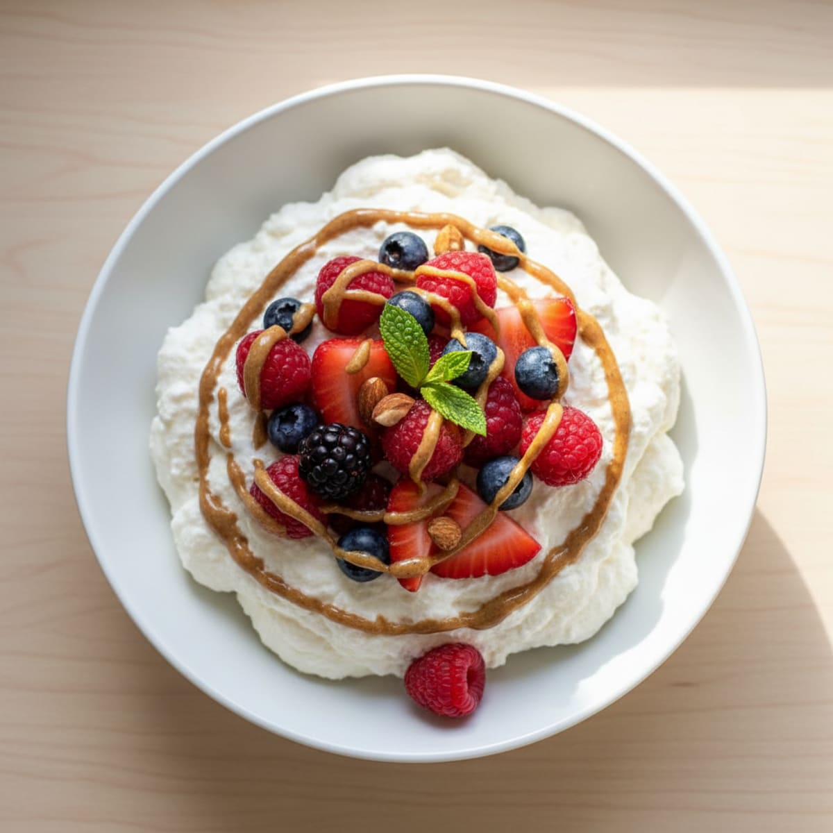 Silky Greek Yogurt Protein Mousse with Mixed Berries