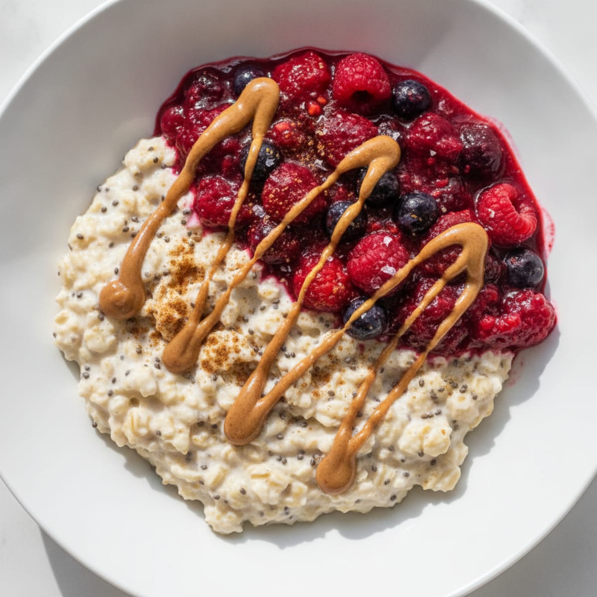 High-Protein Berry & Maple Custard Oats