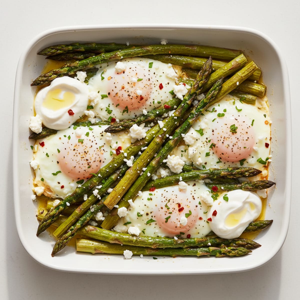 Baked Eggs with Roasted Asparagus