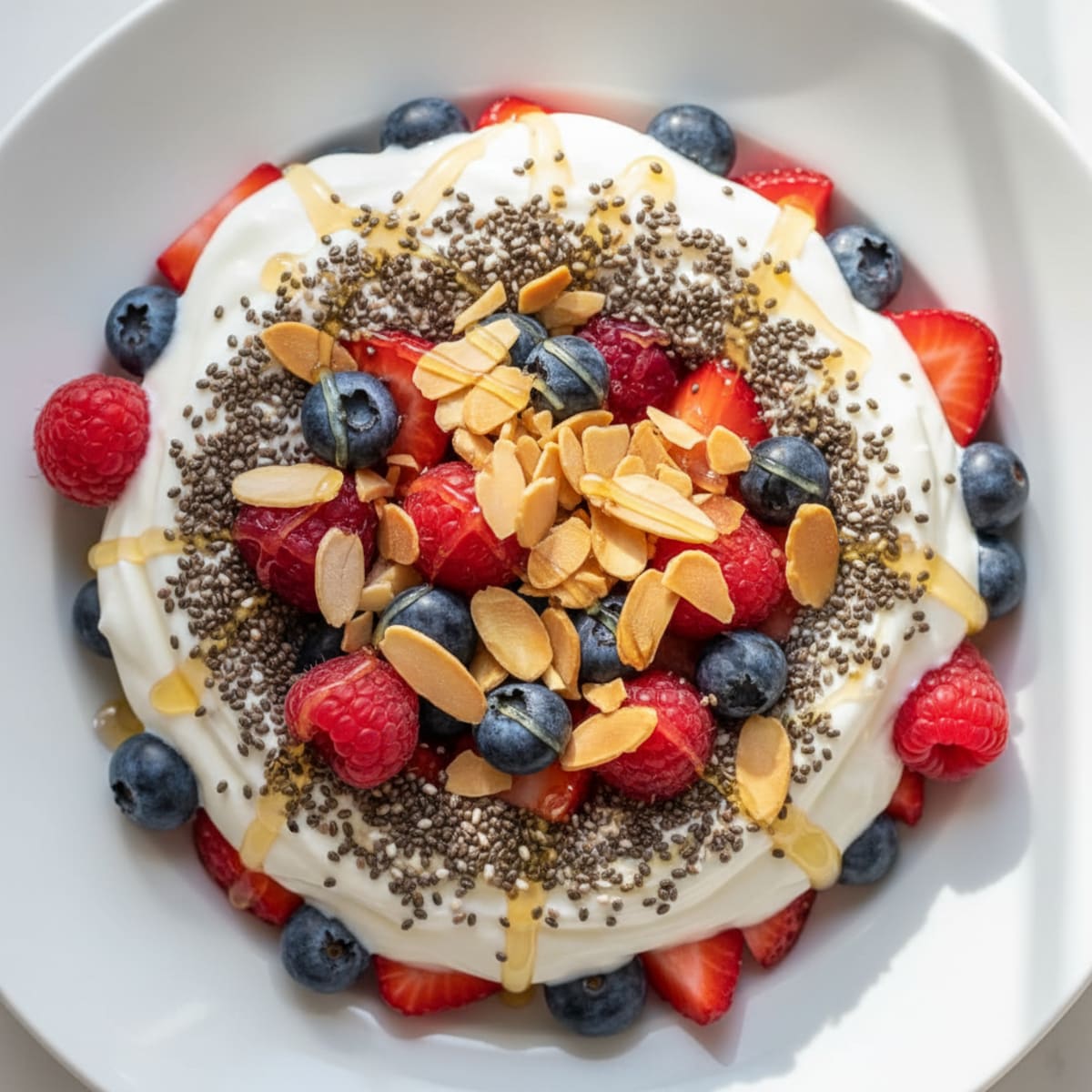 Greek Yogurt Parfait with Chia Seeds and Mixed Berries