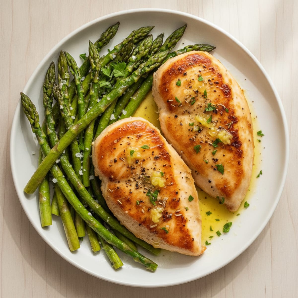 Lemon Herb Chicken with Roasted Asparagus