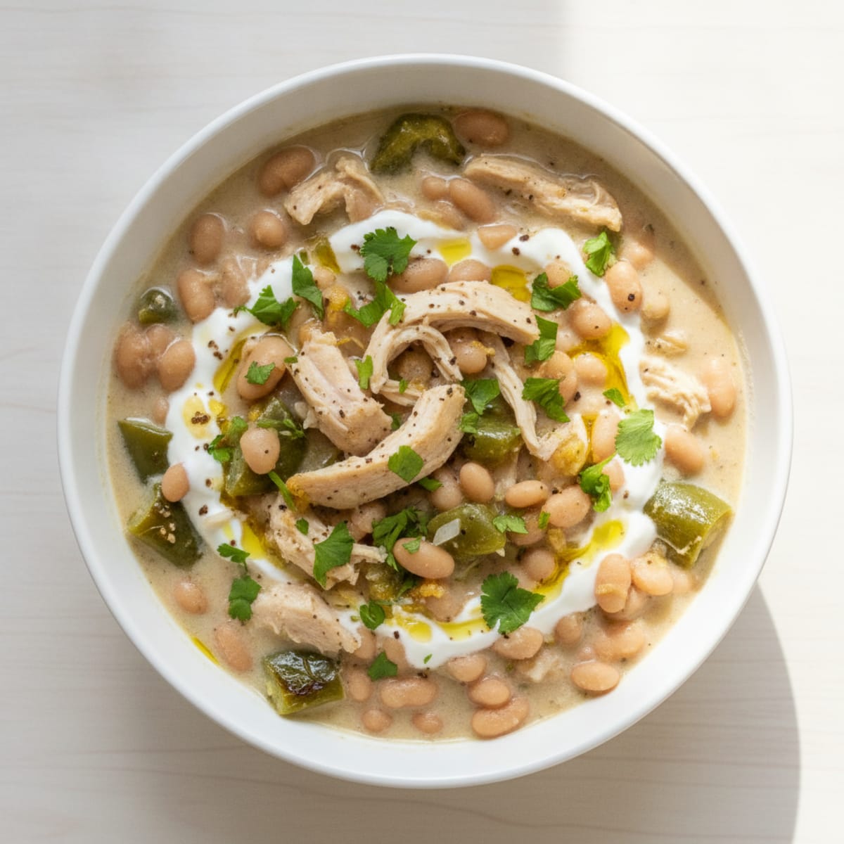 White Chicken Chili with Roasted Poblano