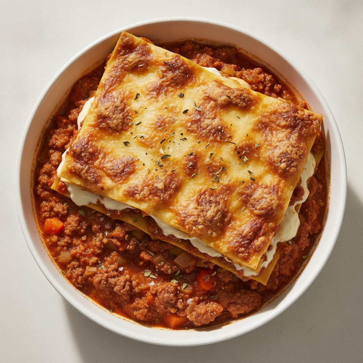 Hearty Beef and Pork Bolognese Lasagna with Béchamel and Kefalotiri
