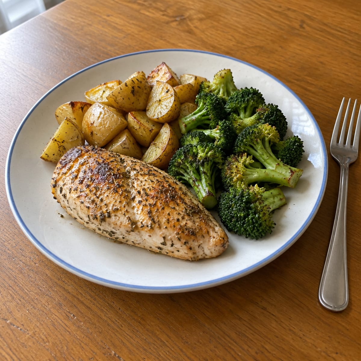 Herbed baked chicken and potatoes
