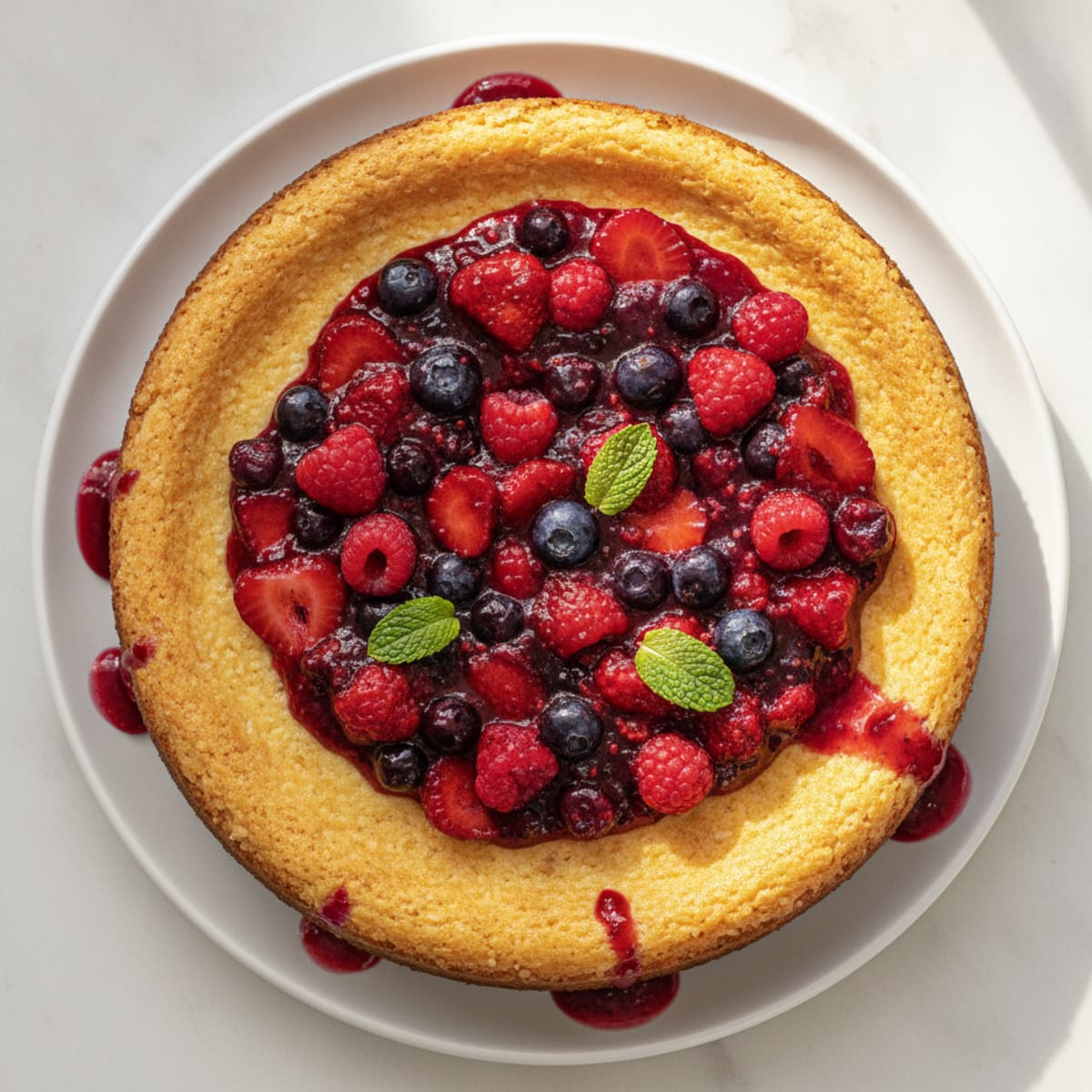 Greek Yogurt Protein Cheesecake with Mixed Berries