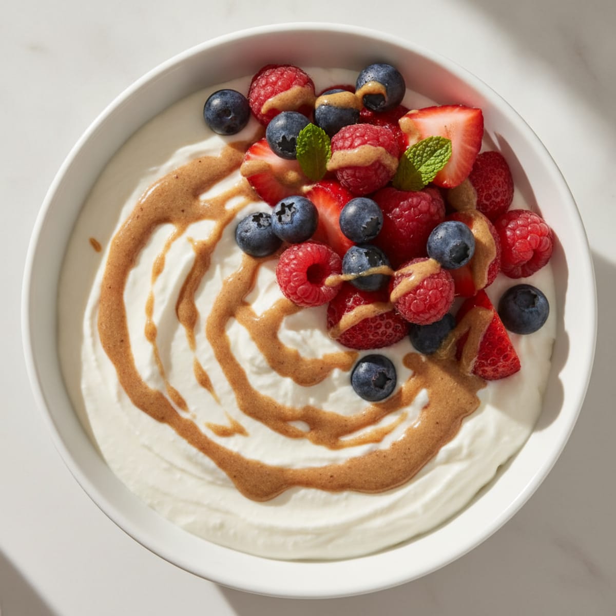 Silky Greek Yogurt Protein Pudding with Mixed Berries