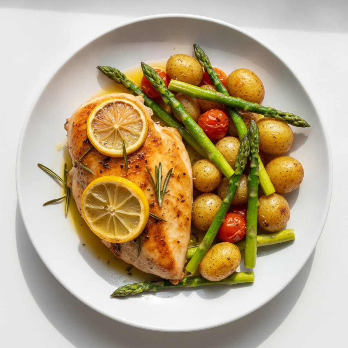 Lemon-Herb Roasted Chicken with Asparagus