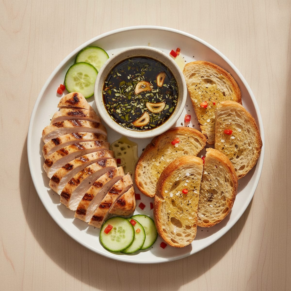 Balsamic Herb Olive Oil Bread Dip Platter
