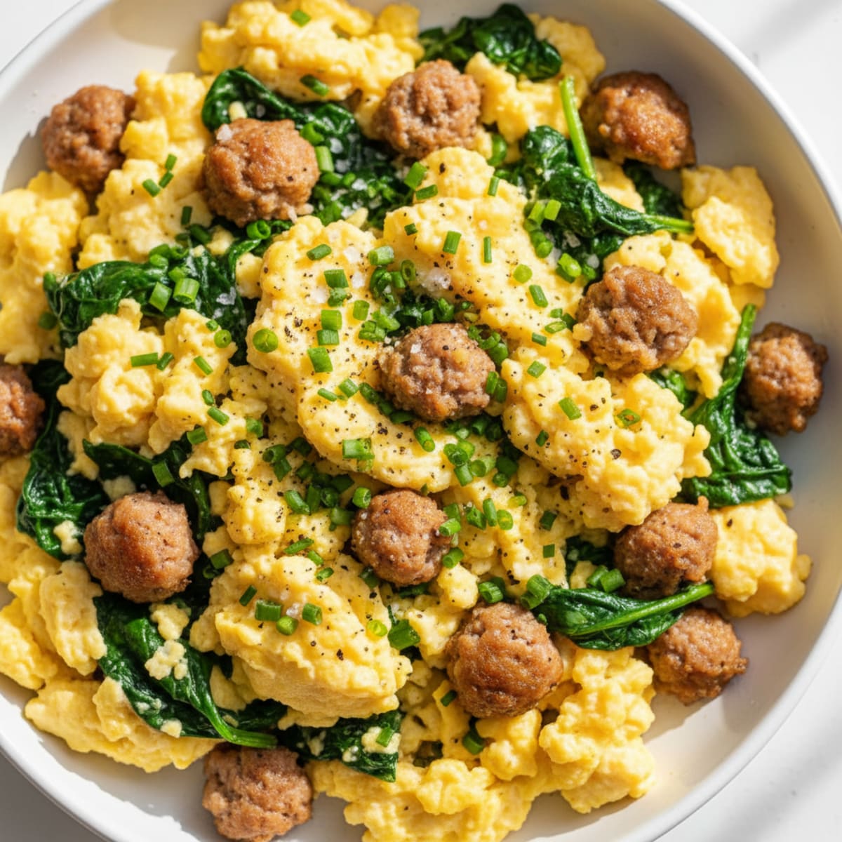 Scrambled Eggs with Savory Sausage