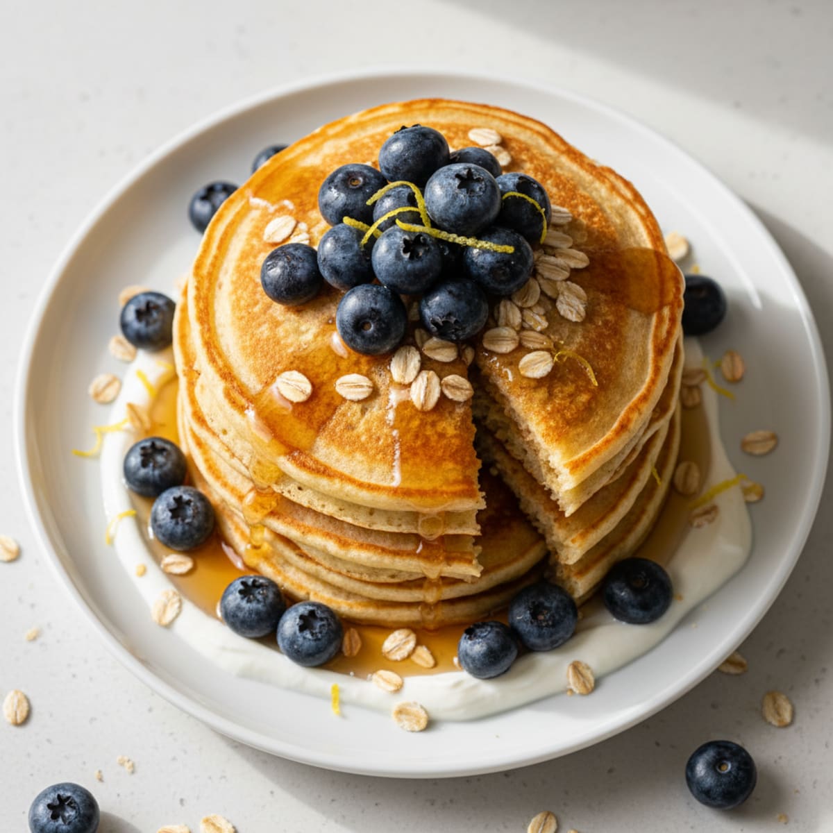 Fluffy Buttermilk Pancakes with Berries