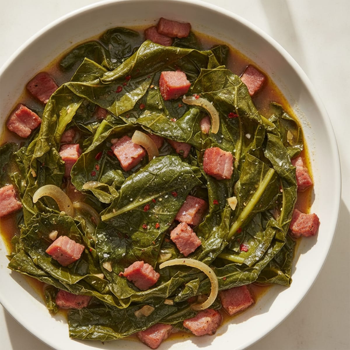Braised Collard Greens with Smoked Ham