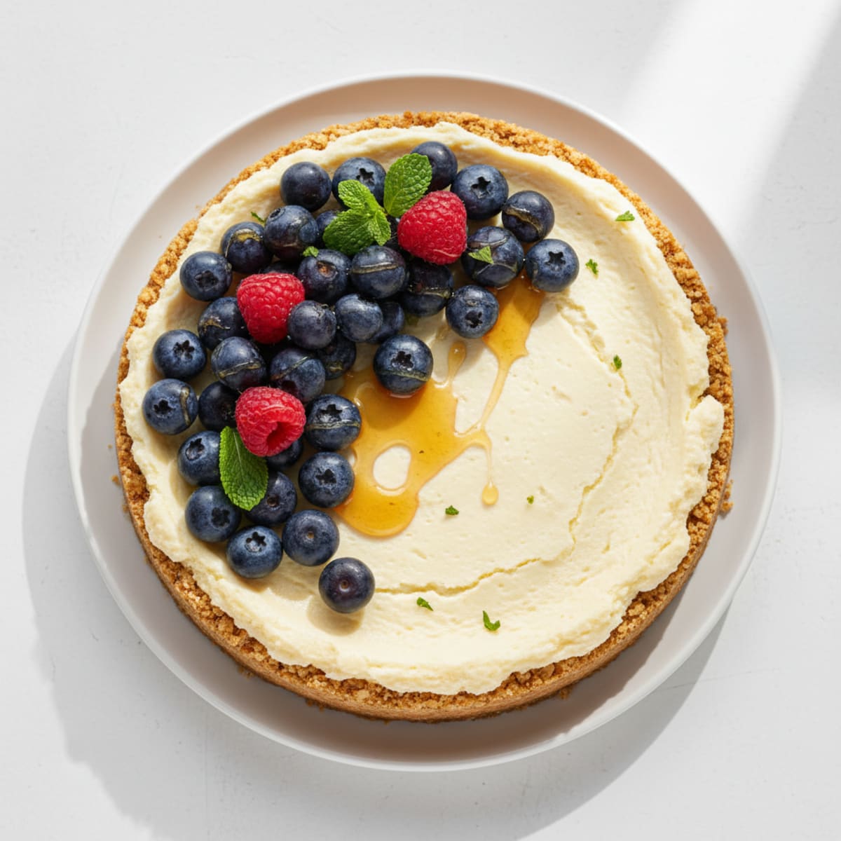 Creamy Greek Yogurt Protein Cheesecake with Fresh Berries