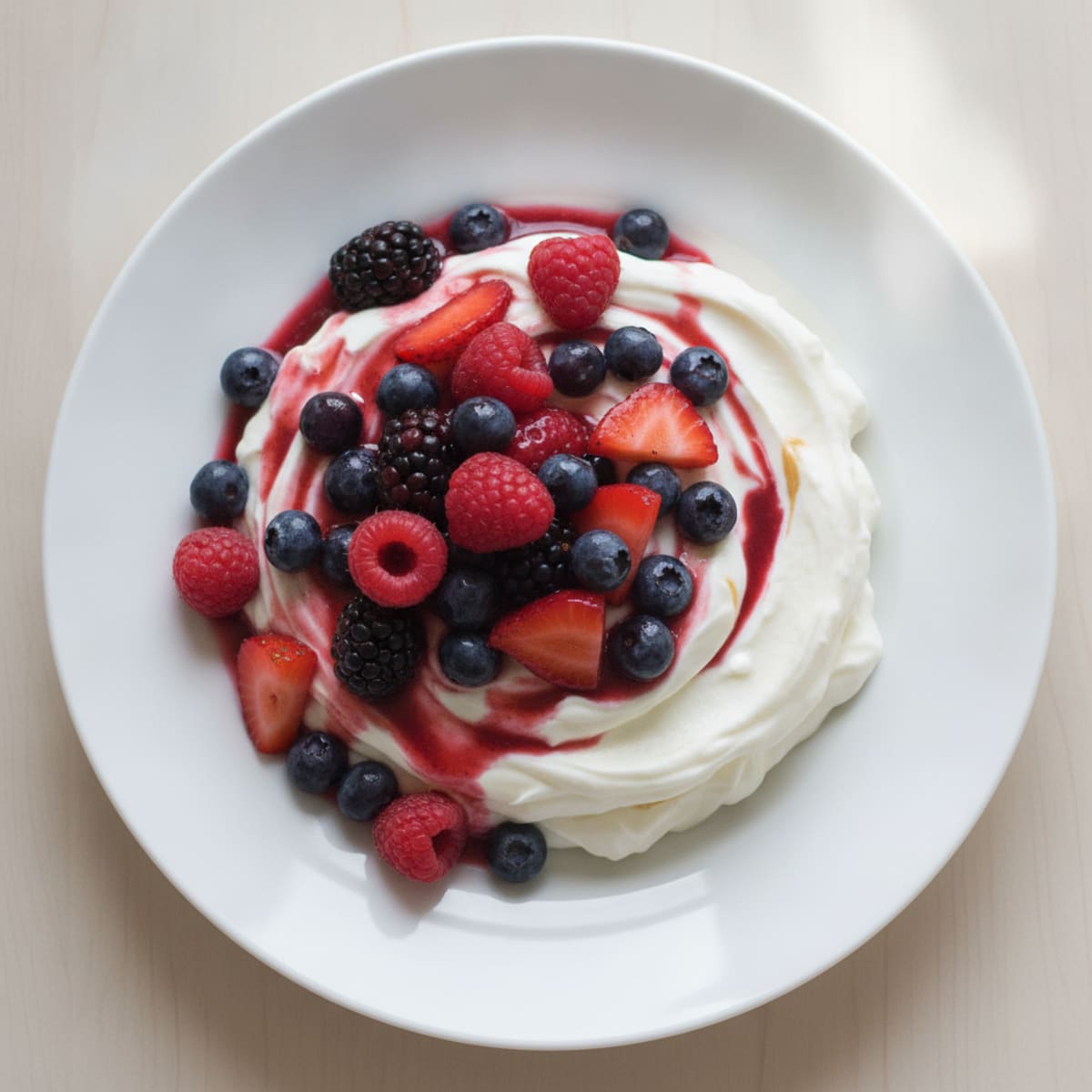 Silky Greek Yogurt Protein Mousse with Mixed Berries