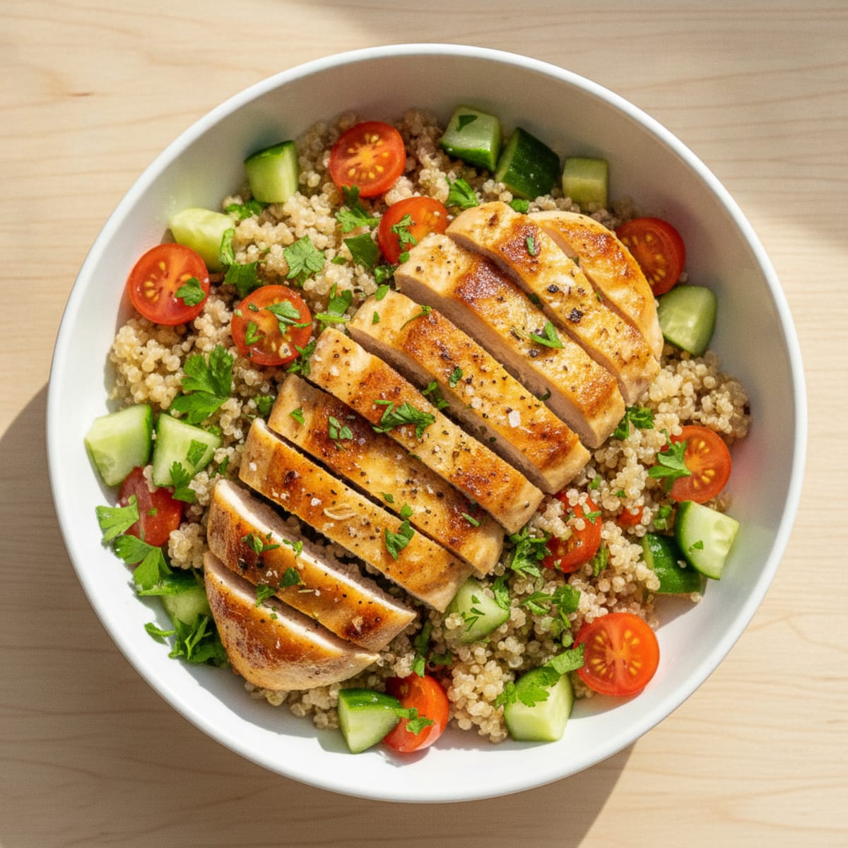 Lemon Herb Chicken Quinoa Bowl
