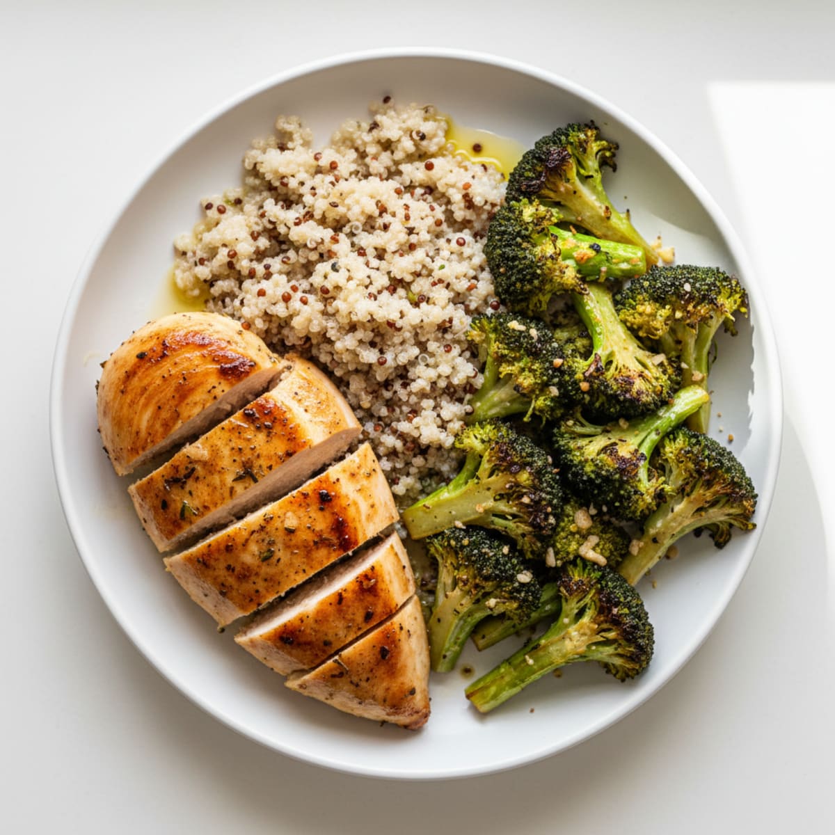 Grilled Chicken Breast with Roasted Broccoli and Quinoa