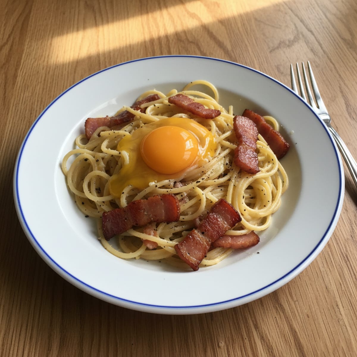Classic carbonara with bacon