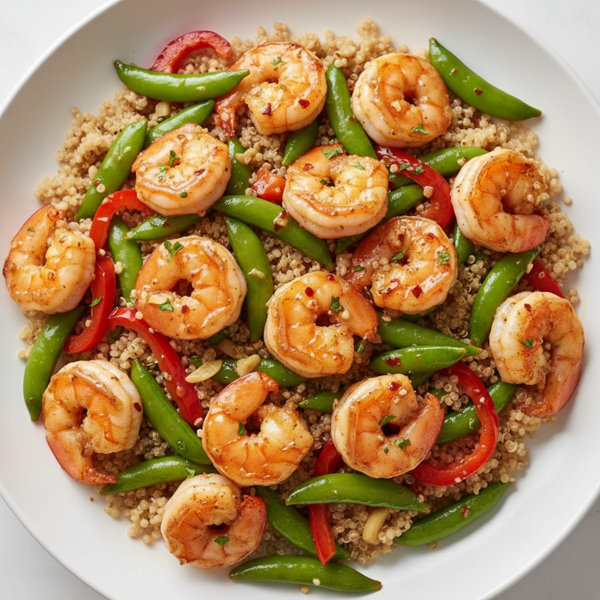 Garlic Shrimp with Sugar Snap Peas