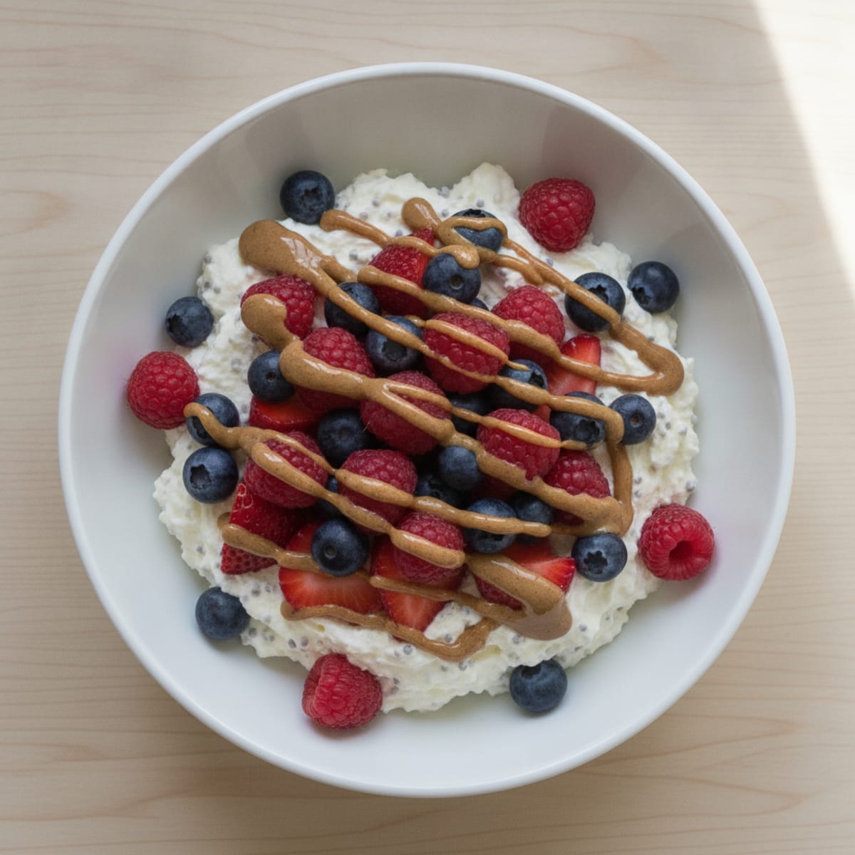 Silky Vanilla Protein Yogurt with Chia and Mixed Berries