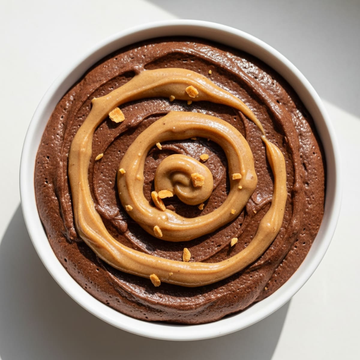Chocolate Protein Mousse with Almond Butter Swirl