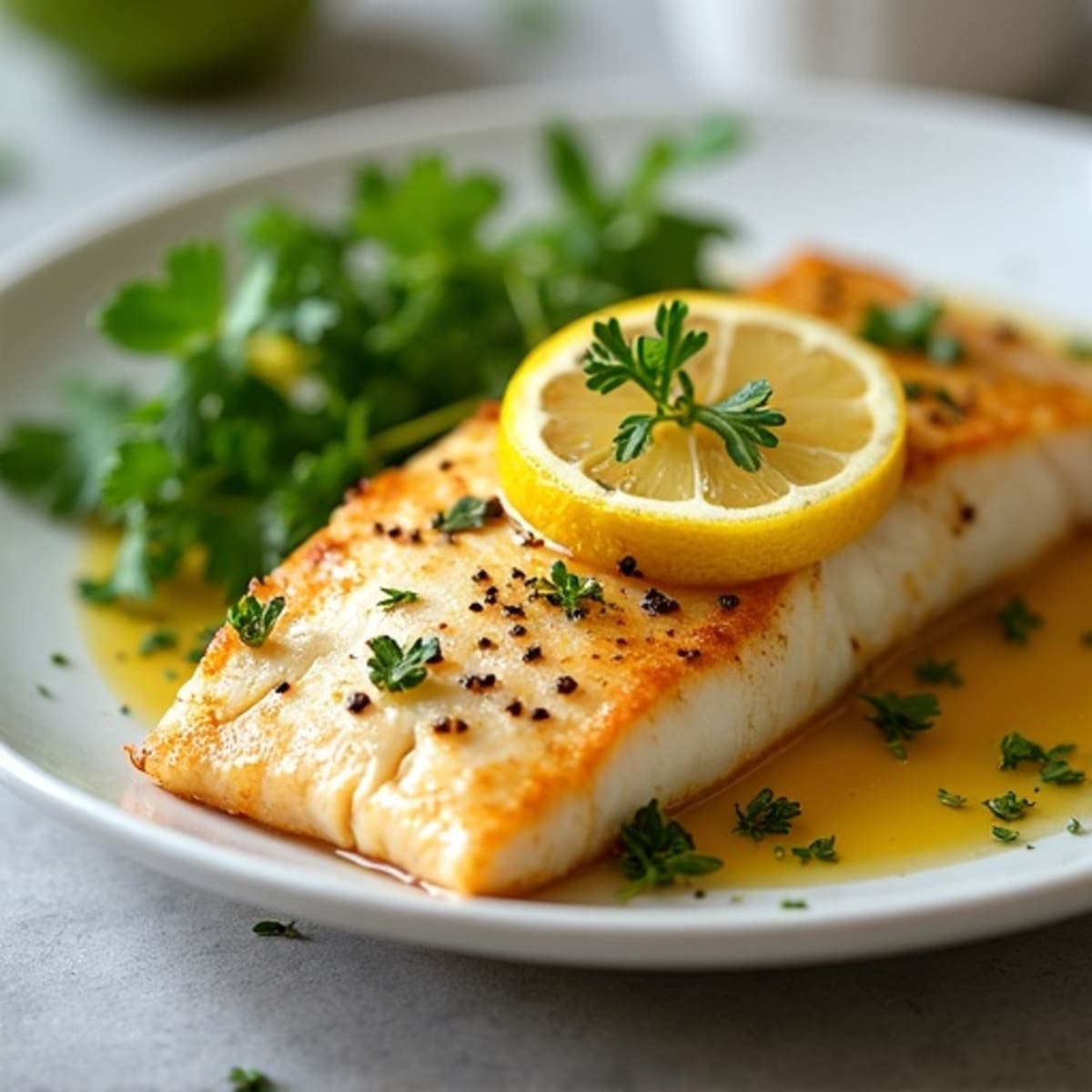 Lemon Herb Pan Seared Tilapia with Garlic Butter Sauce