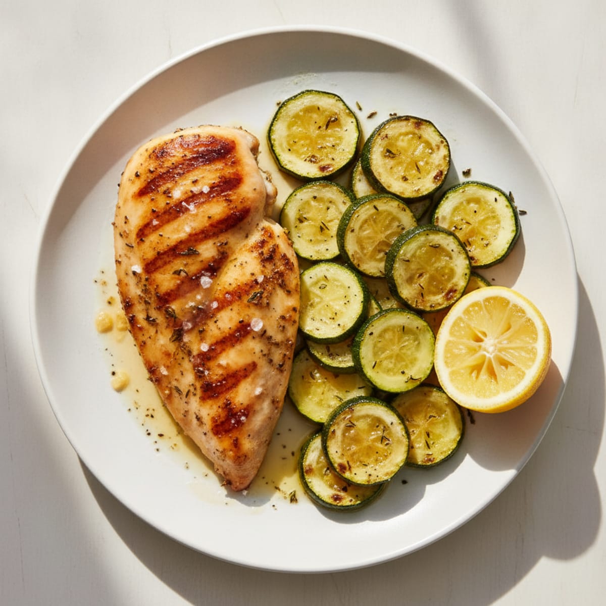 Pan-Seared Chicken with Roasted Zucchini