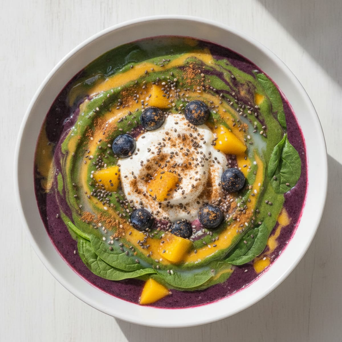 Blueberry Spinach Mango Power Smoothie