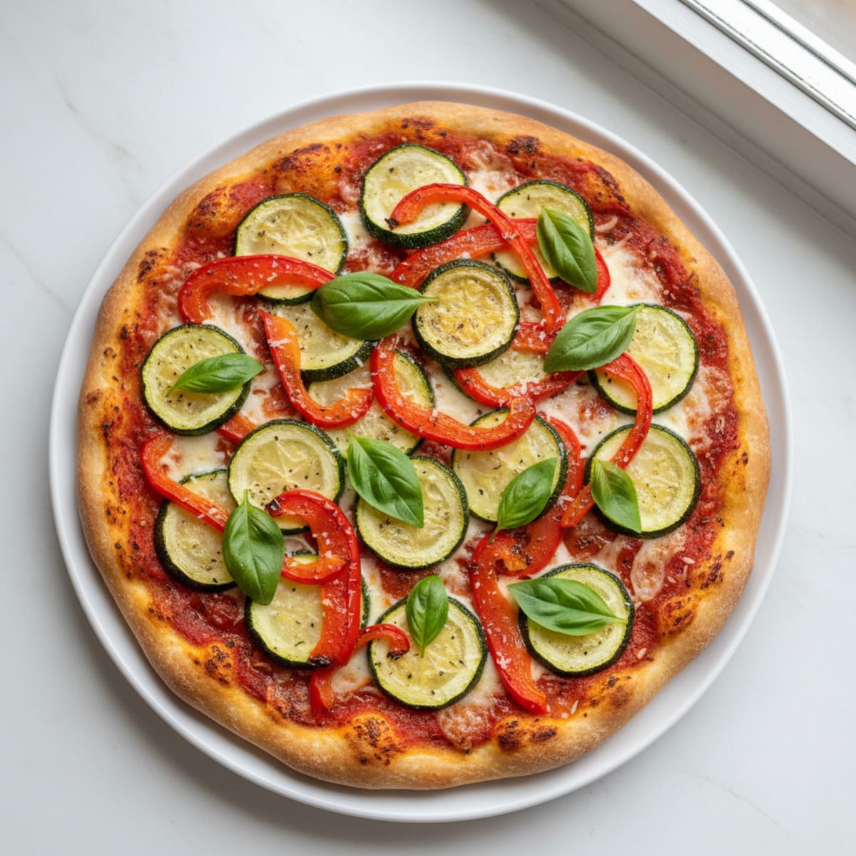 Roasted Vegetable Pizza with Basil
