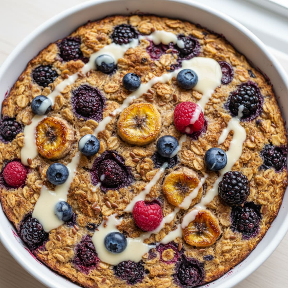 Baked Berry Vanilla Protein Oatmeal