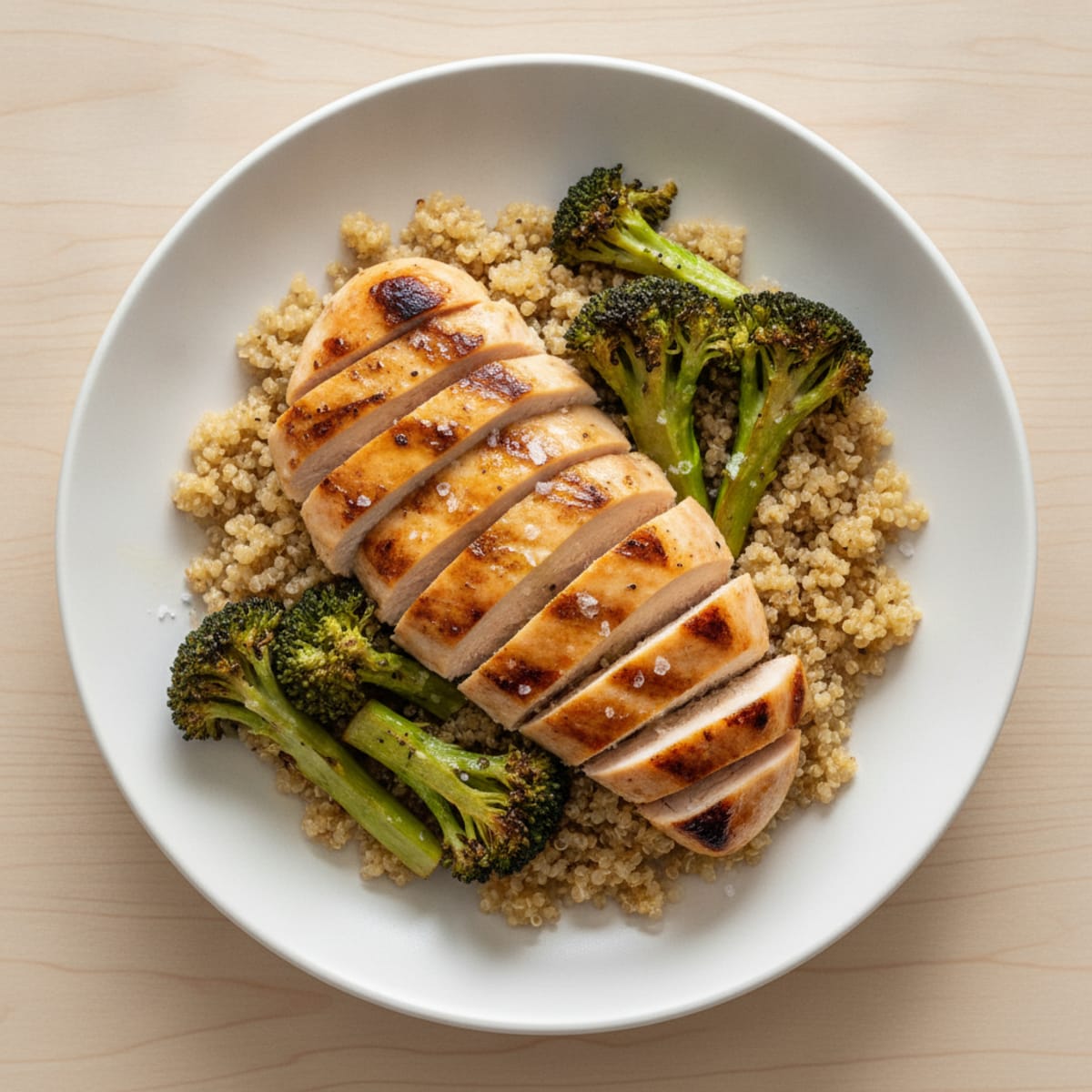 Grilled Chicken and Quinoa Bowl with Roasted Broccoli