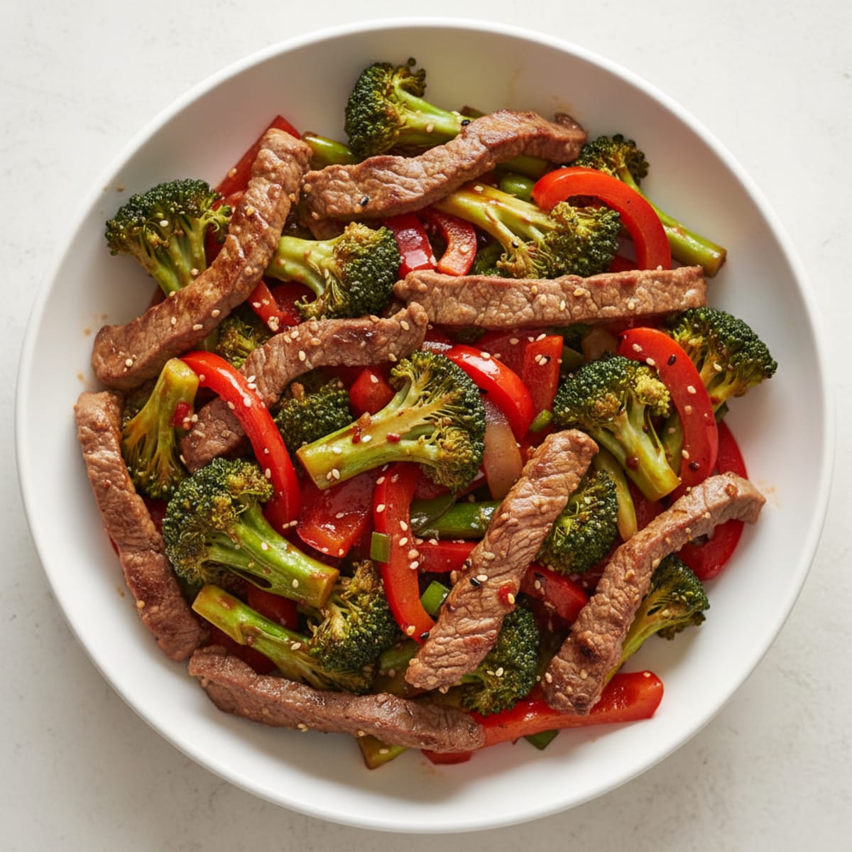 Lean Beef Stir Fry with Broccoli and Bell Peppers