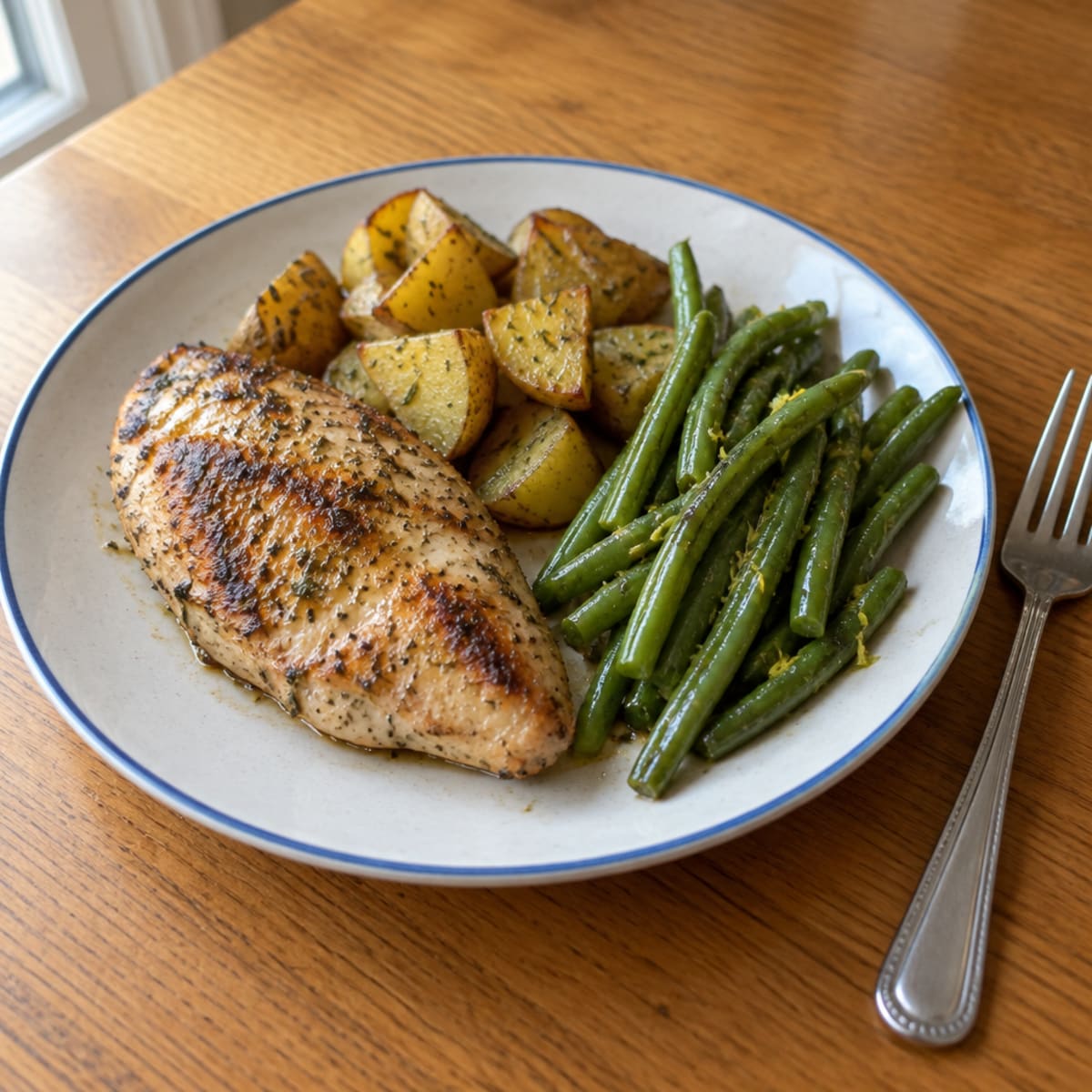 Lemon herb roasted chicken dinner