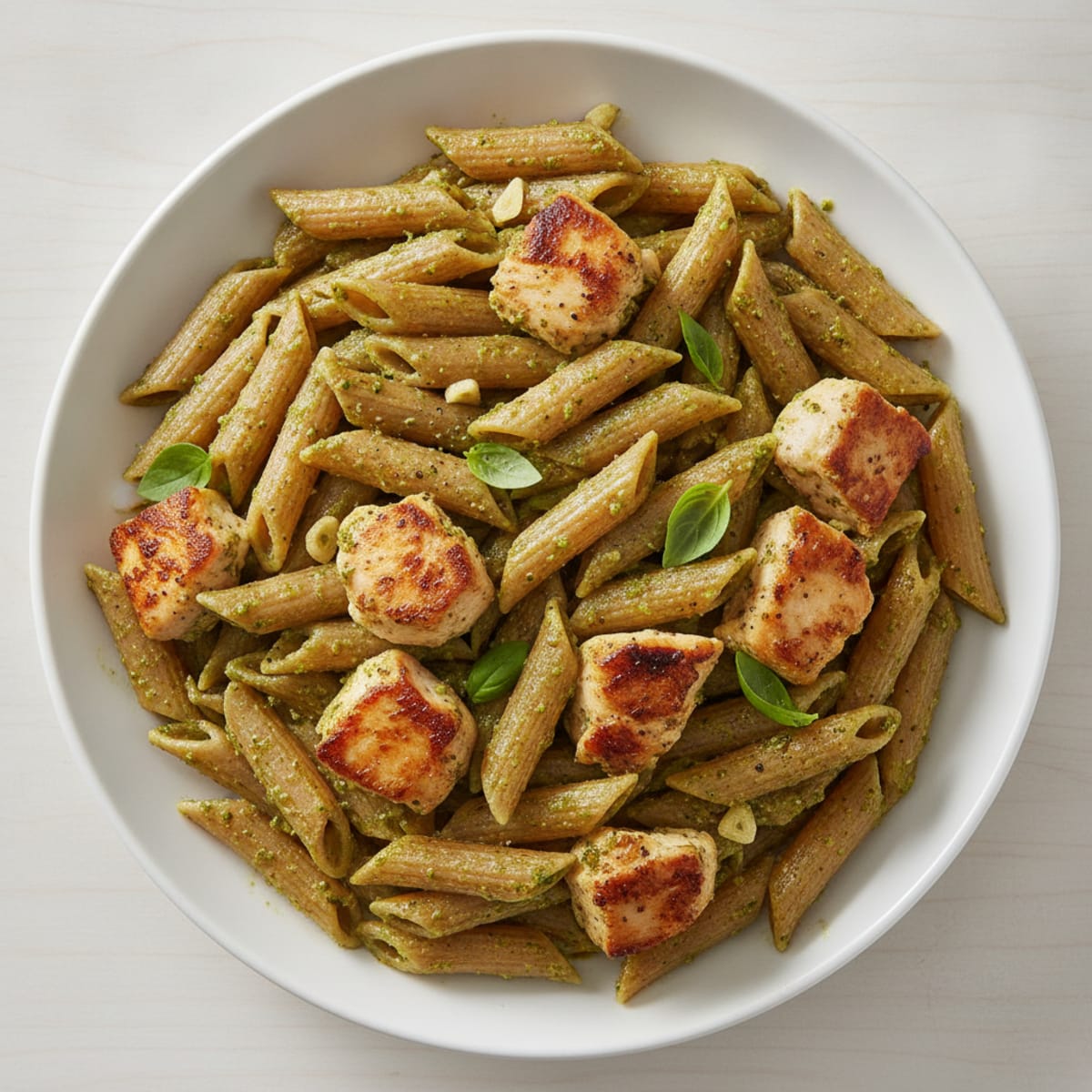 Pesto Chicken Whole Wheat Pasta