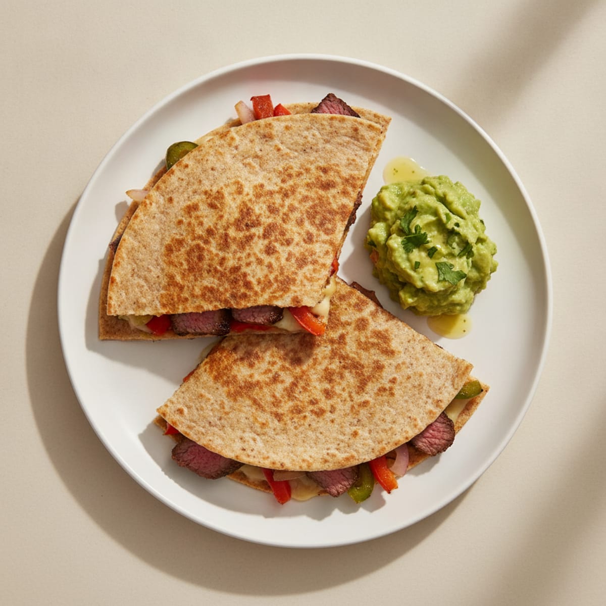 Carne Asada Quesadillas with Guacamole