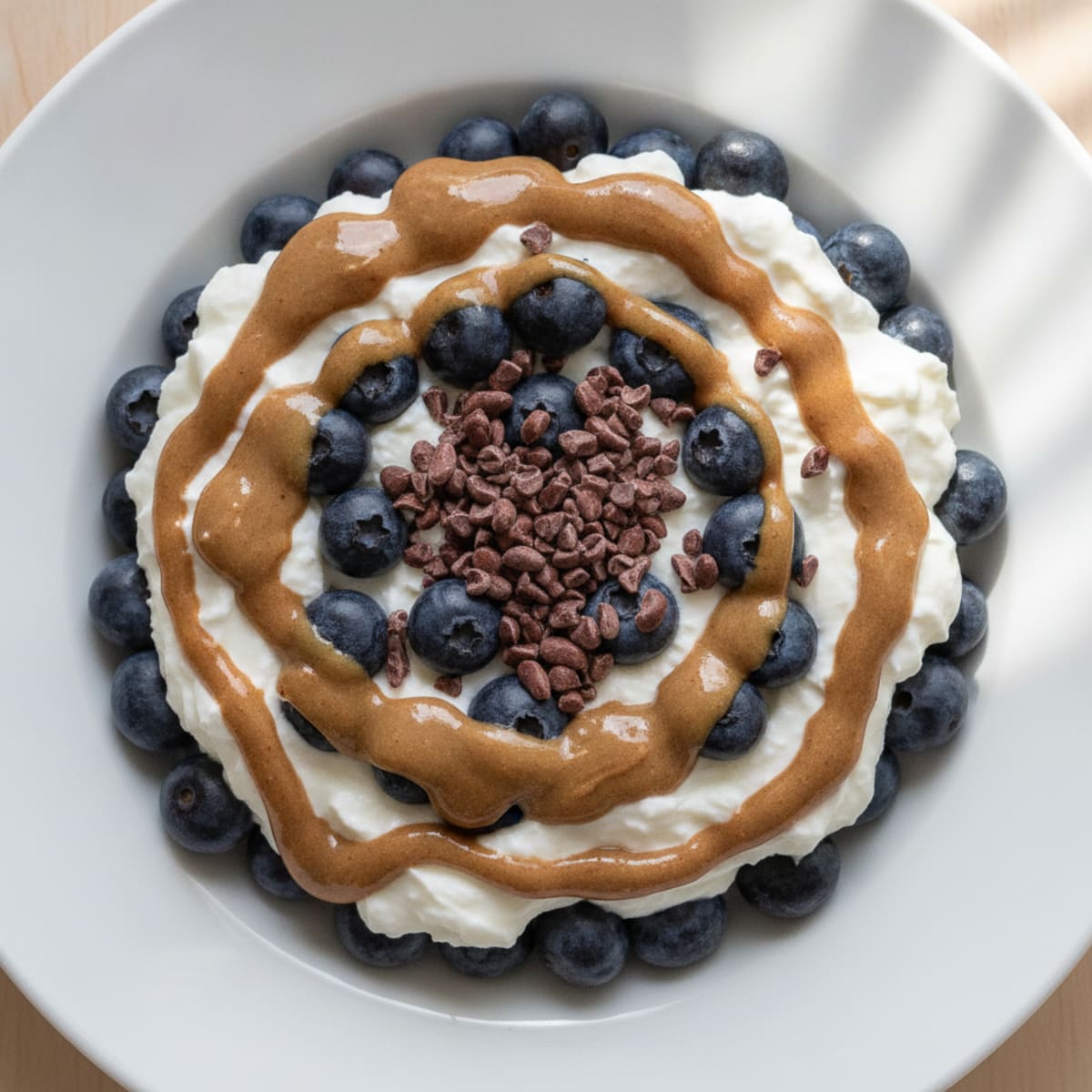 Greek Yogurt Protein Parfait with Almond Butter and Cacao Nibs