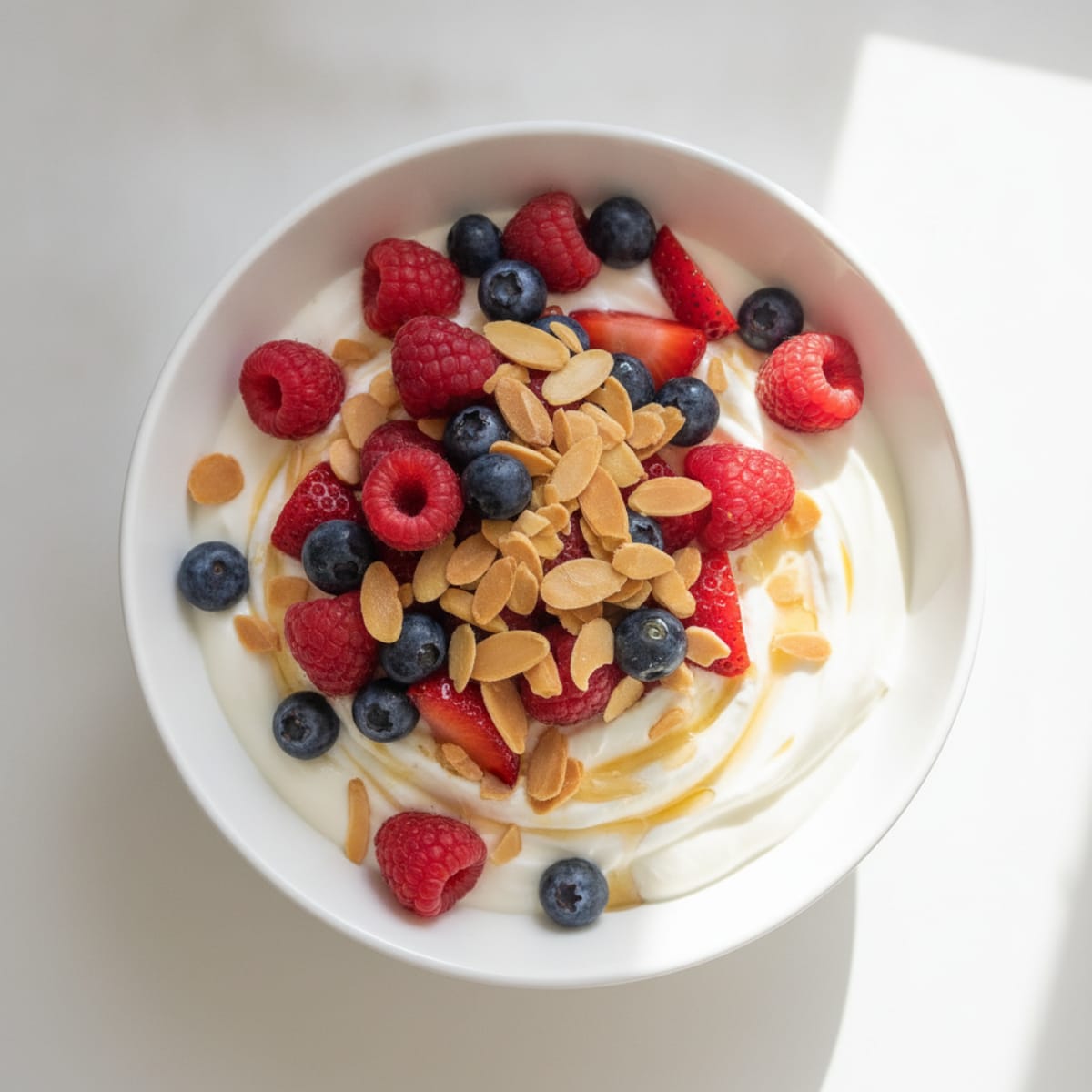 Greek Yogurt Protein Parfait with Berries and Almonds